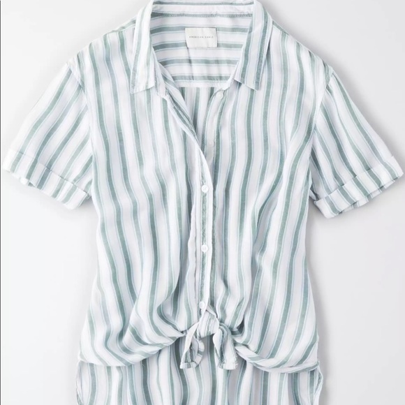 AE Striped Short Sleeve Button Up Shirt - Picture 3 of 7